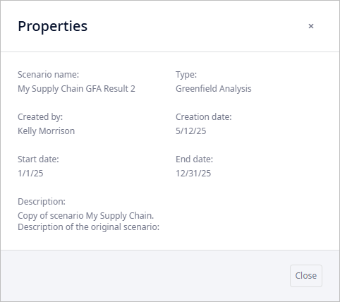 Scenario properties for a user who is did noit create this scenario